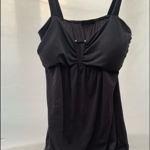 Sexy cleavedge silver balls top.